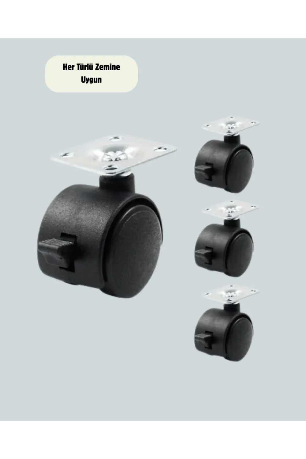 Kilitli Mini Tekerlek Ayak 4 Cm 4’lü Set