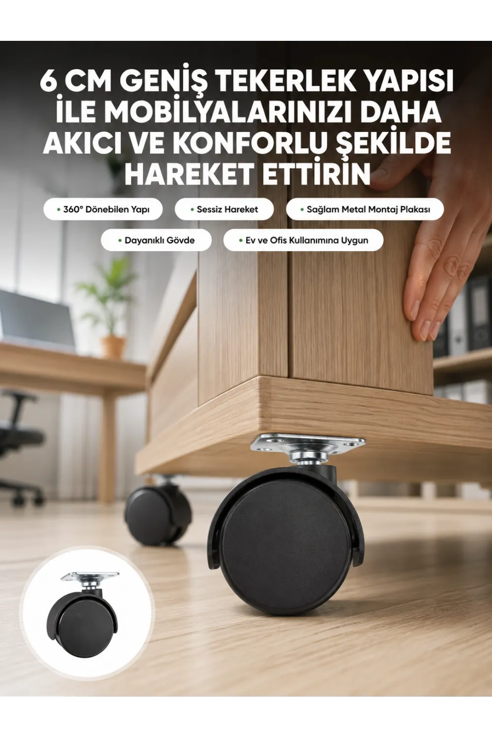 Kilitsiz 6 Cm Tekerlek Ayak Tek Adet