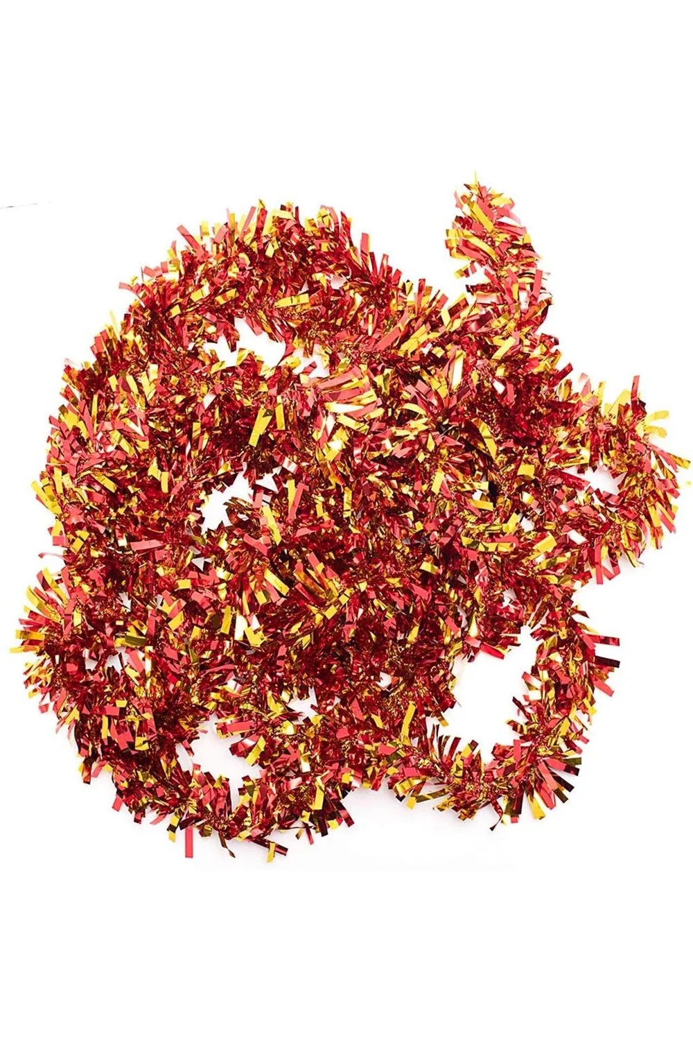 Kırmızı Altın Renk 4 cm Genişlik Garland Çift Renk Sim Süs 180 cm