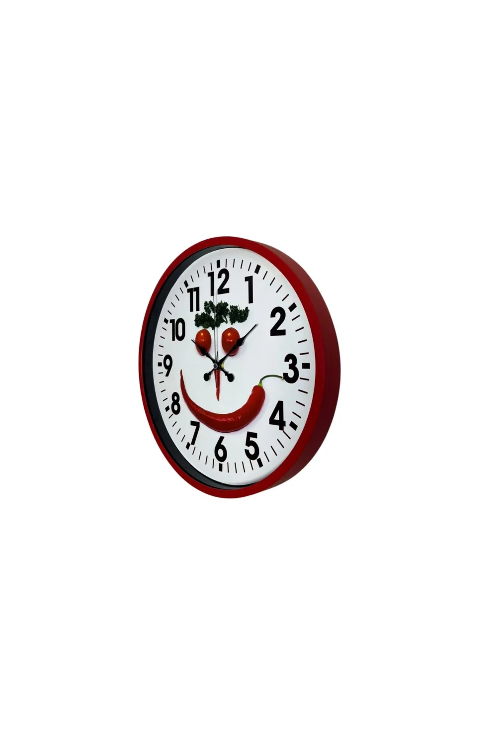 Kırmızı Happy Kitchen 36 Cm Mutfak Duvar Saati