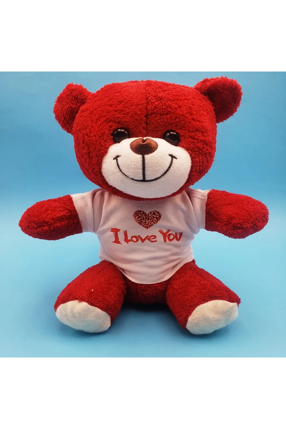 Kırmızı I Love You Tişörtlü Peluş Ayıcık