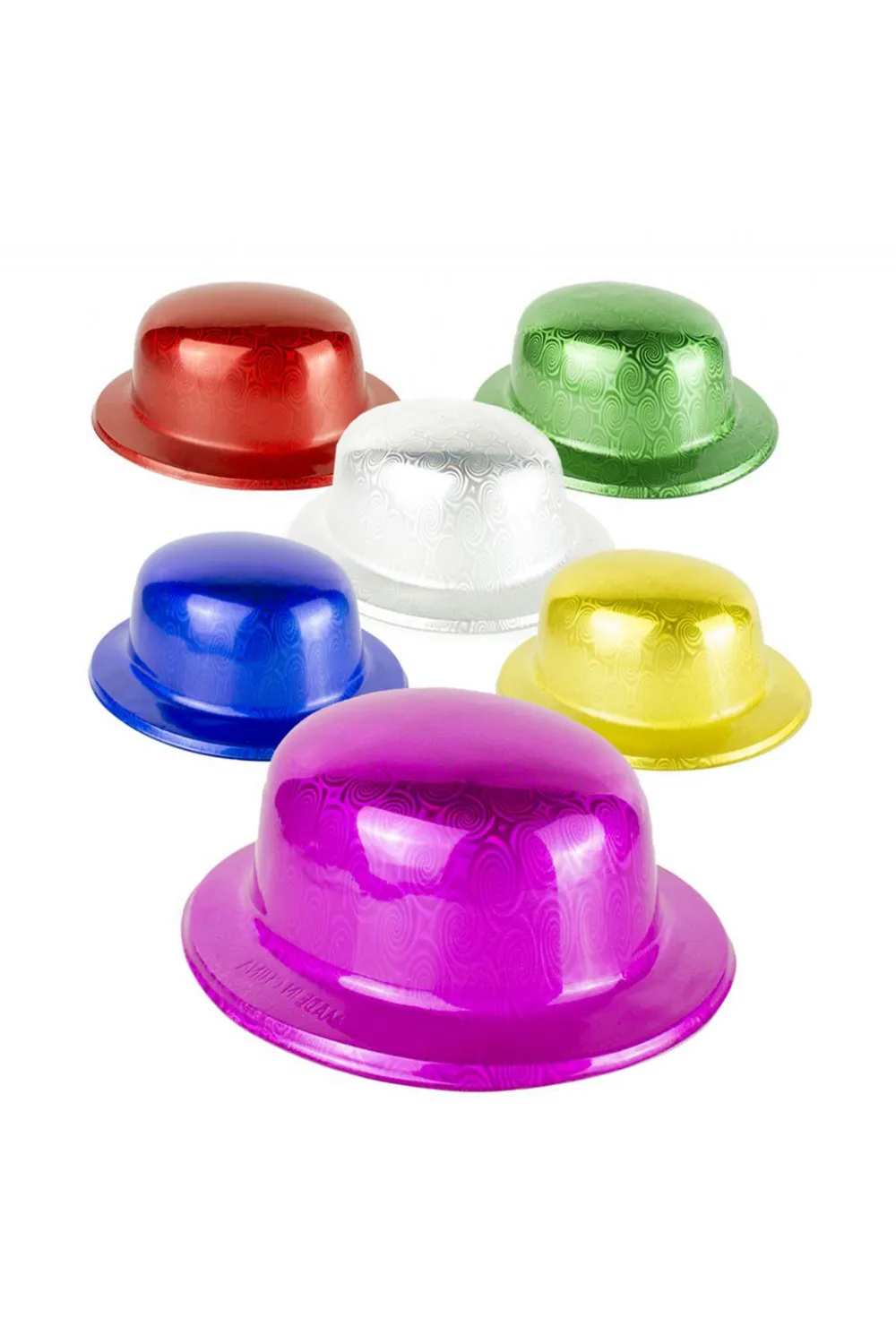Kırmızı Renk Hologramlı Plastik Yuvarlak Melon 27x24 cm