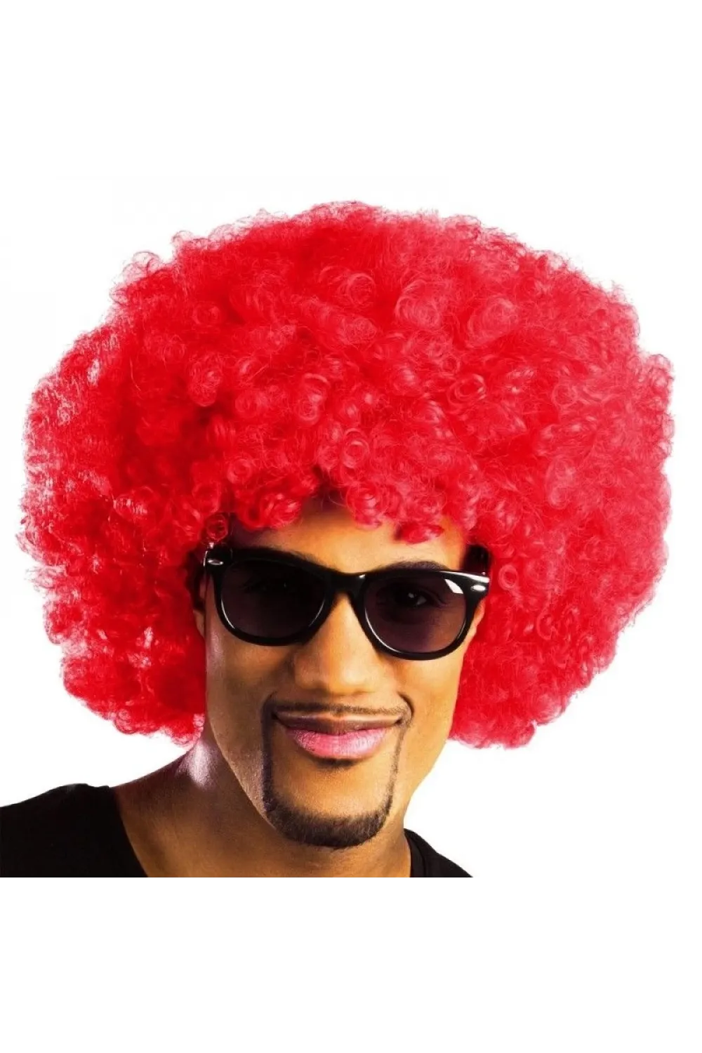 Kırmızı Renk Kıvırcık Afro Bonus Peruk