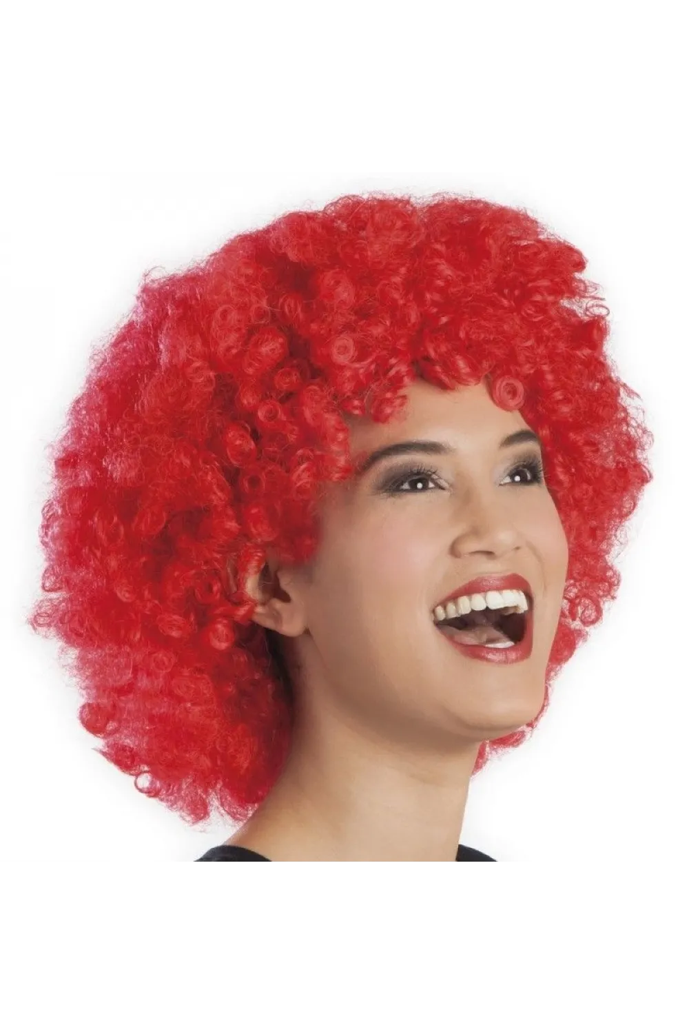 Kırmızı Renk Kıvırcık Afro Bonus Peruk