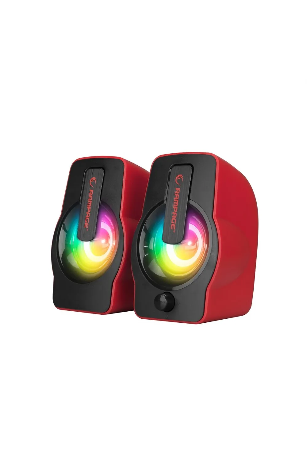 Kırmızı - Rgb Işıklı 1+1 Hoparlör Speakaer Set Usb Kablo 2.0 Multimedya - 6w