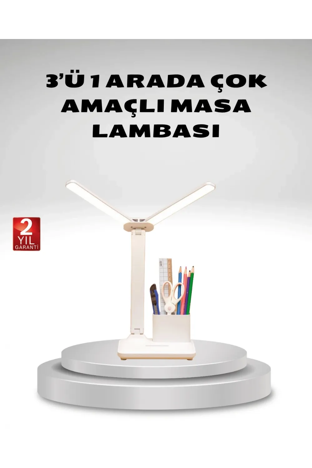 Kısılabilir Led Masa Lambası – Kalemlik Ve Telefon Standlı, Göz Yormayan Işık