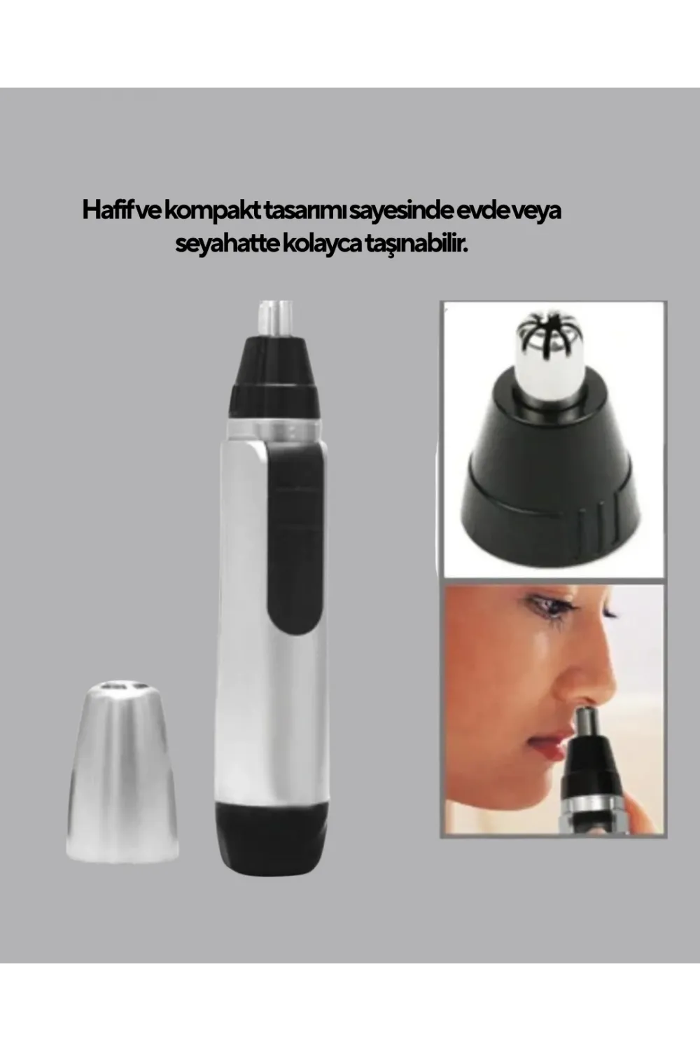Kişisel Burun Ve Kulak Tıraş Makinesi 3d Kavisli Bıçak Ve Kompakt Tasarım
