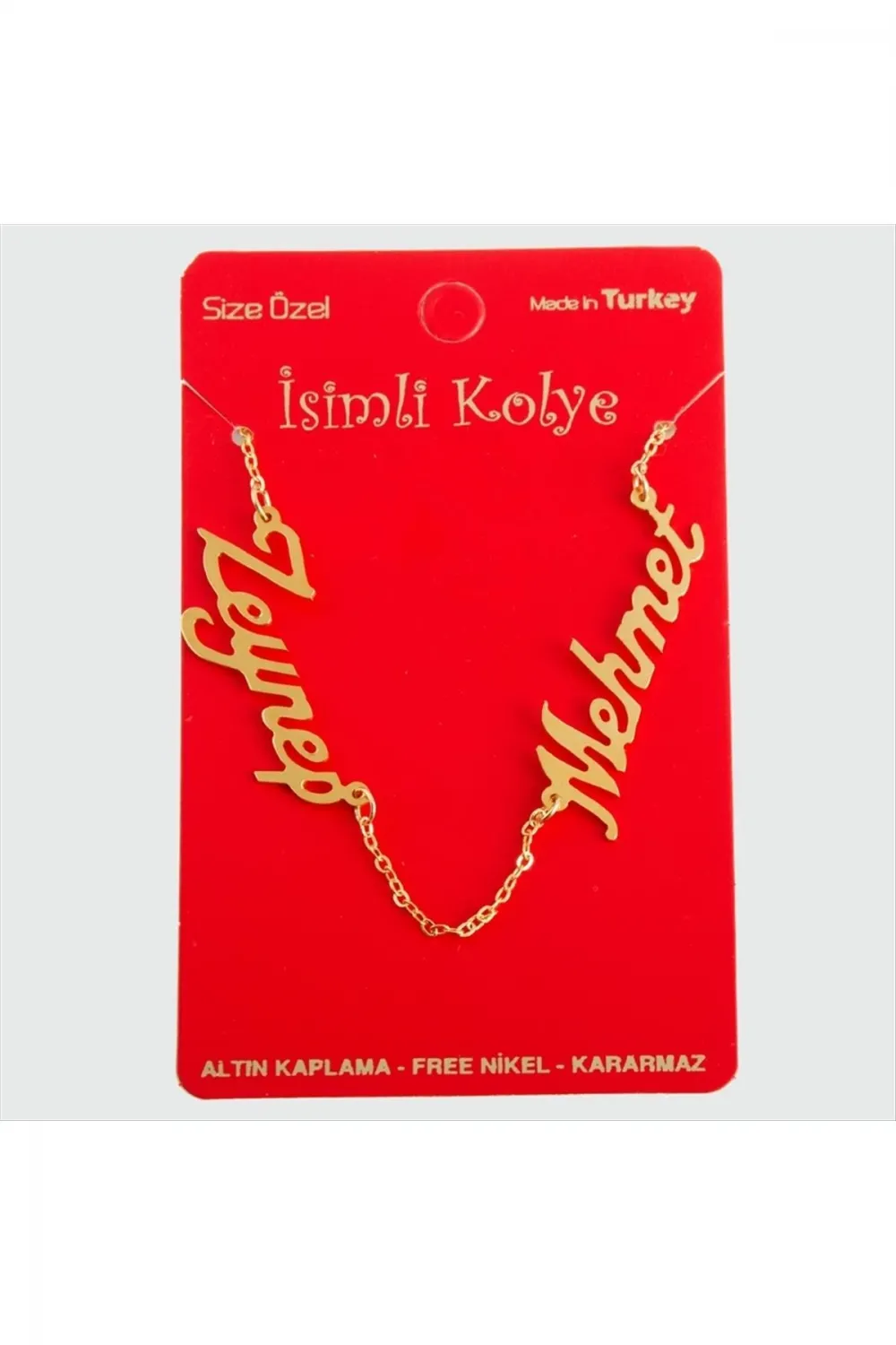 Kişiye Özel Çift İsim Yazılı Kolye
