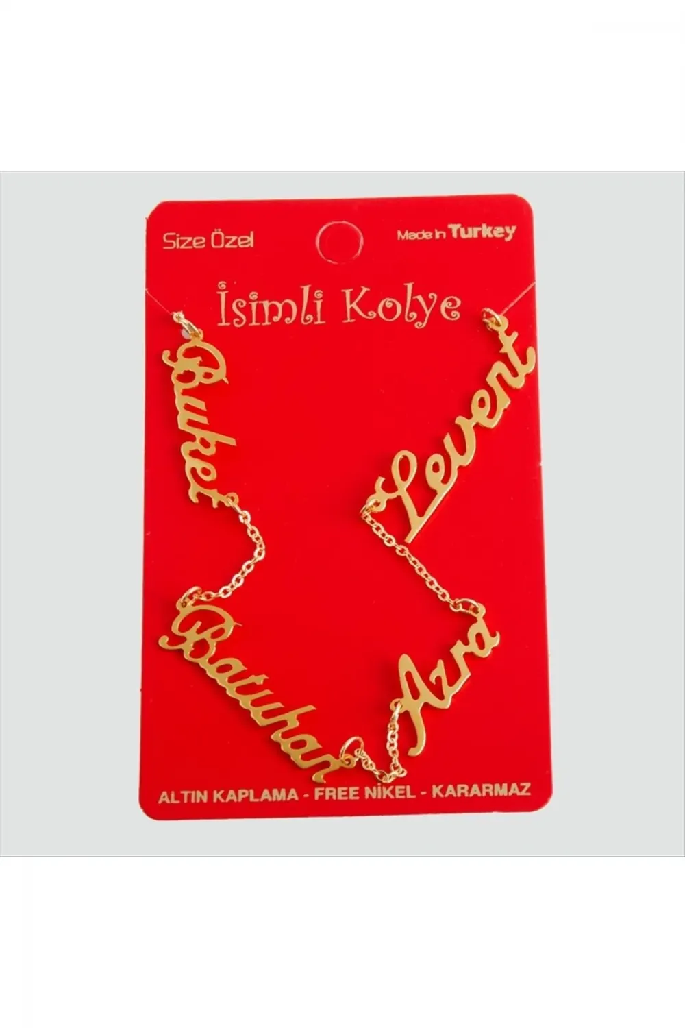 Kişiye Özel Dört İsim Yazılı Kolye