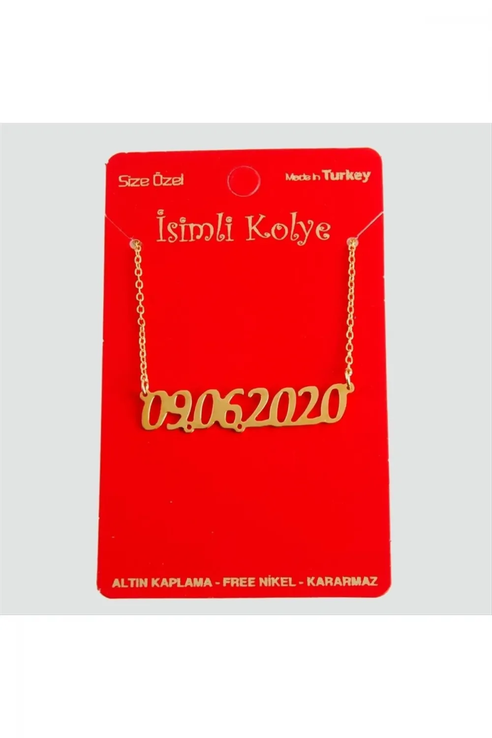 Kişiye Özel Tarih Yazılı Kolye