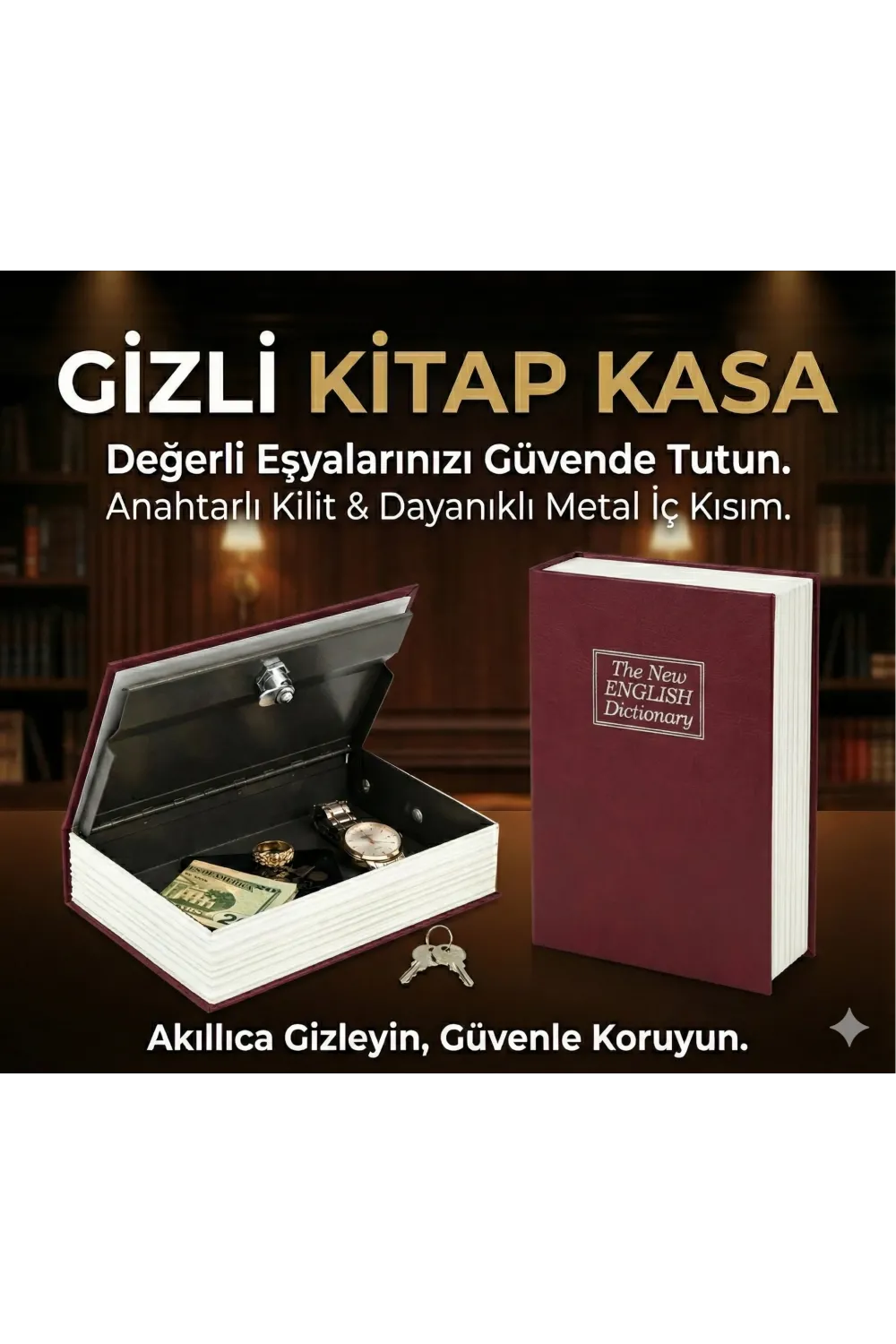 Kitap Görünümlü Gizli Kasa
