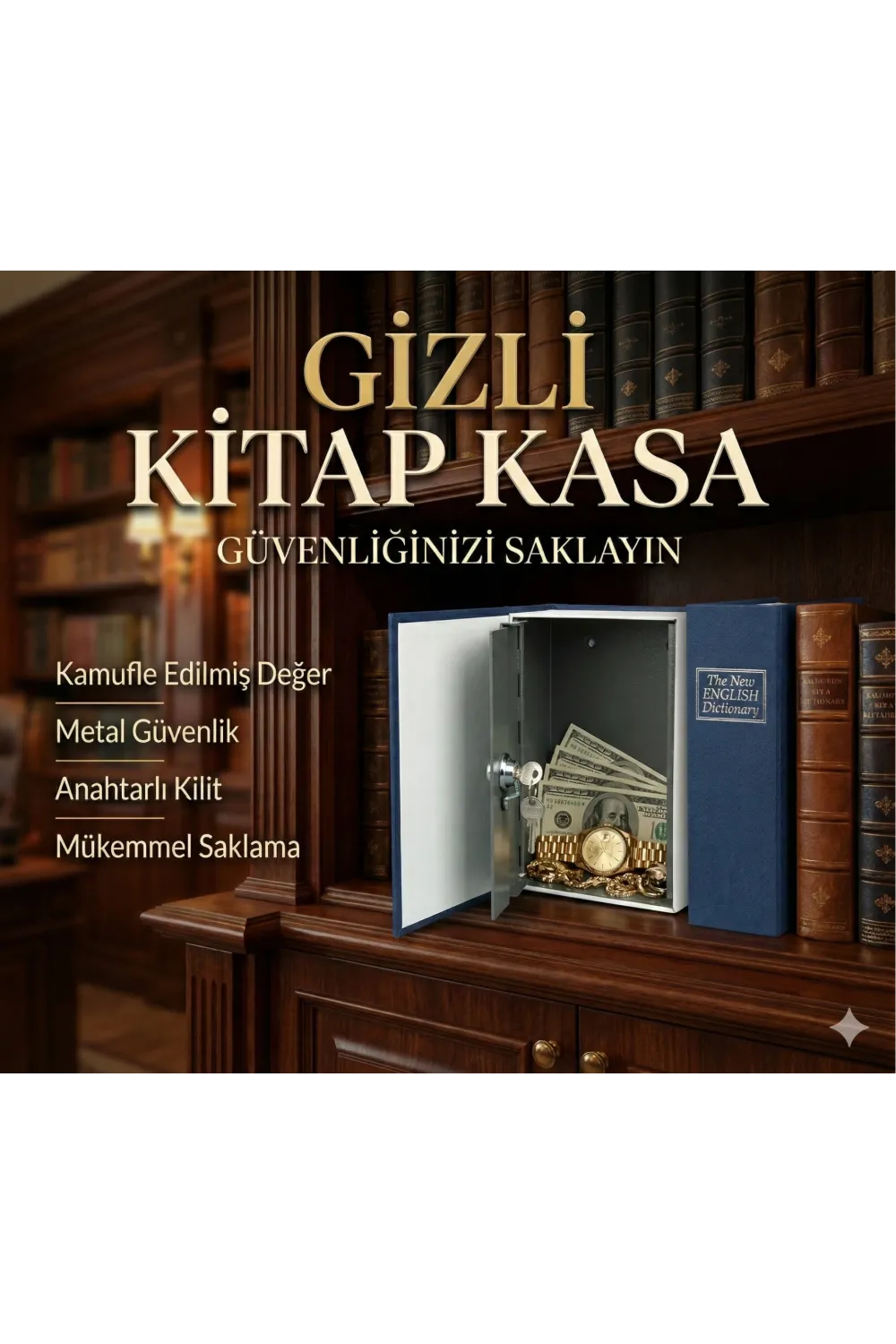 Kitap Görünümlü Gizli Kasa