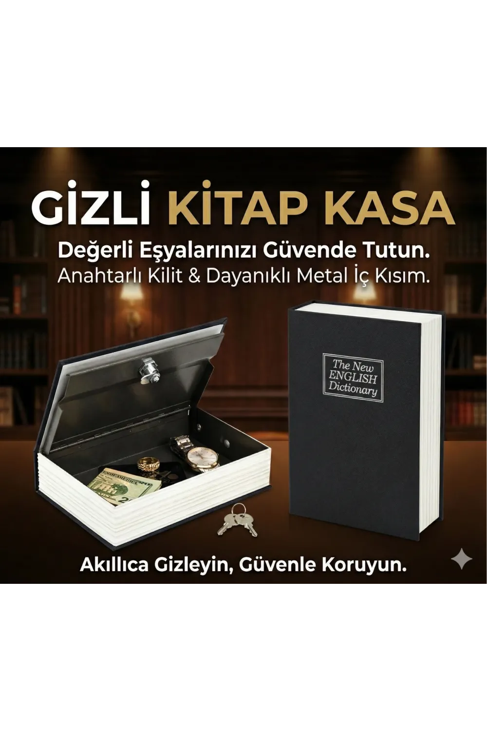 Kitap Görünümlü Gizli Kasa