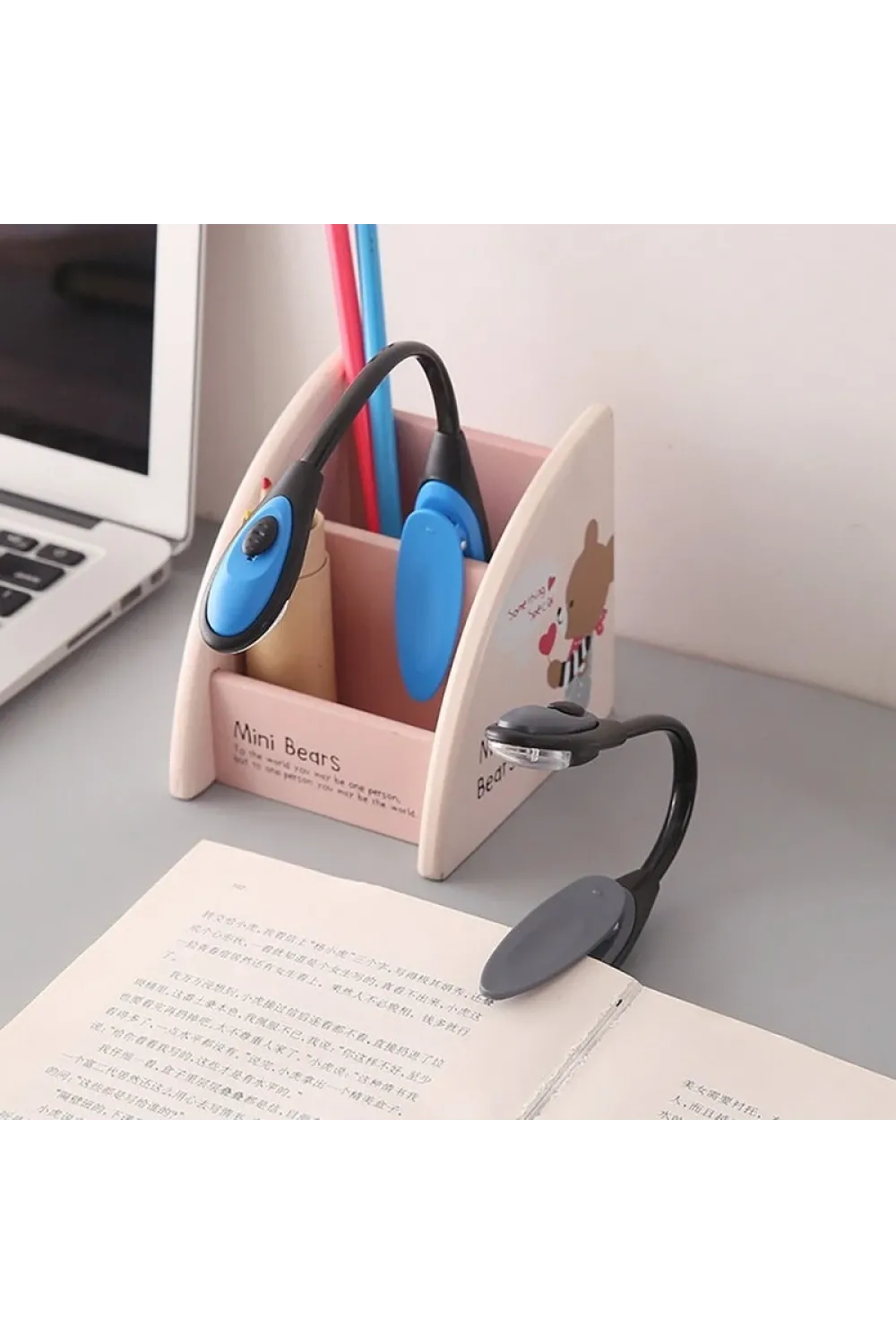 Kitap Okuma Işığı Led Booklight Kıskaçlı Pilli Model Led Işık