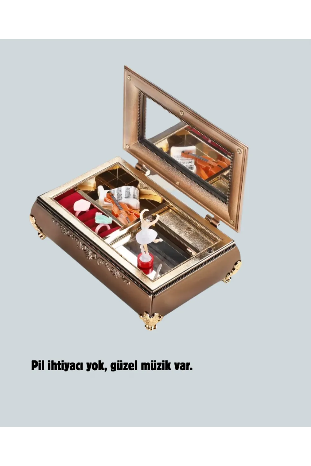 Kız Çocuk Oyuncak Piyano Görünümlü Balerinli Müzik Kutusu