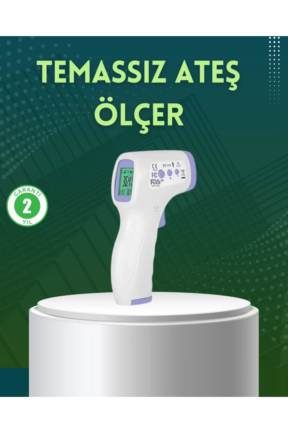 Kızılötesi Temassız Ateş Ölçer Lcd Ekranlı Hassas Termometre