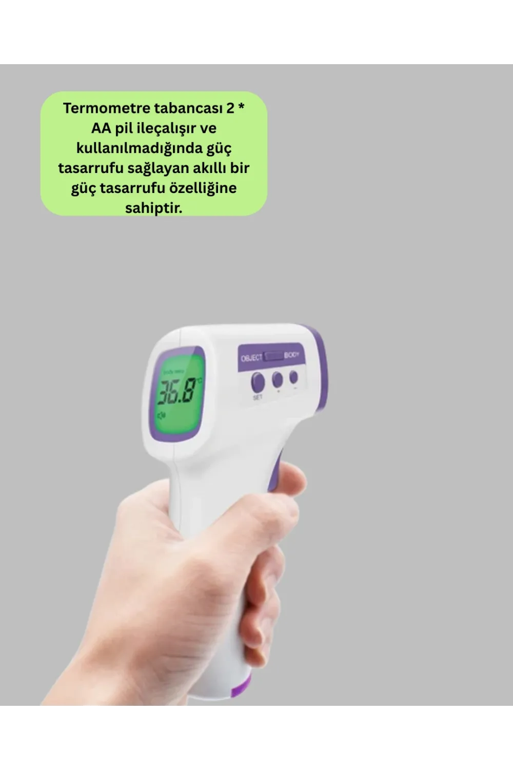 Kızılötesi Temassız Ateş Ölçer Lcd Ekranlı Hassas Termometre