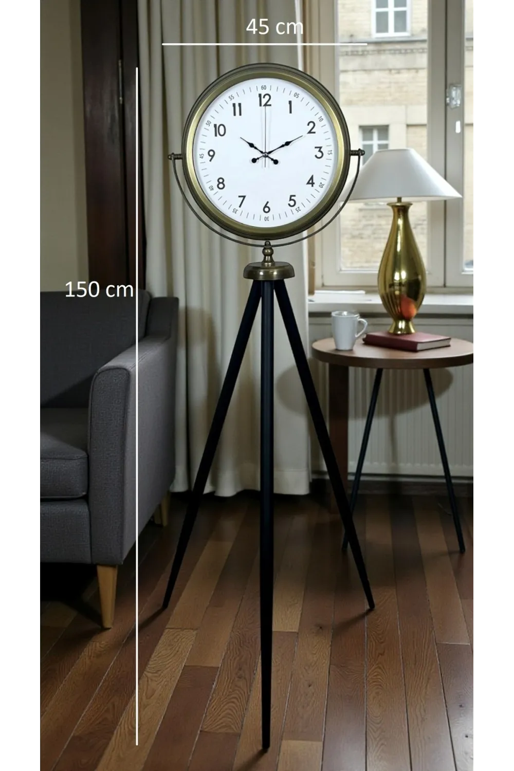 Klasik Eskitme Tripod Ayaklı Saat