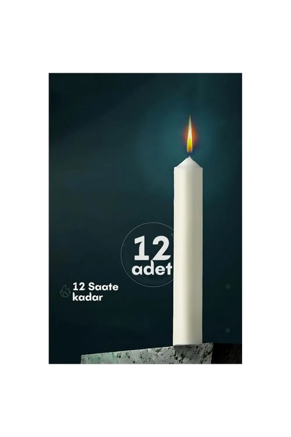 Klasik Mum 12 Adet - Kokusuz Mum 721864