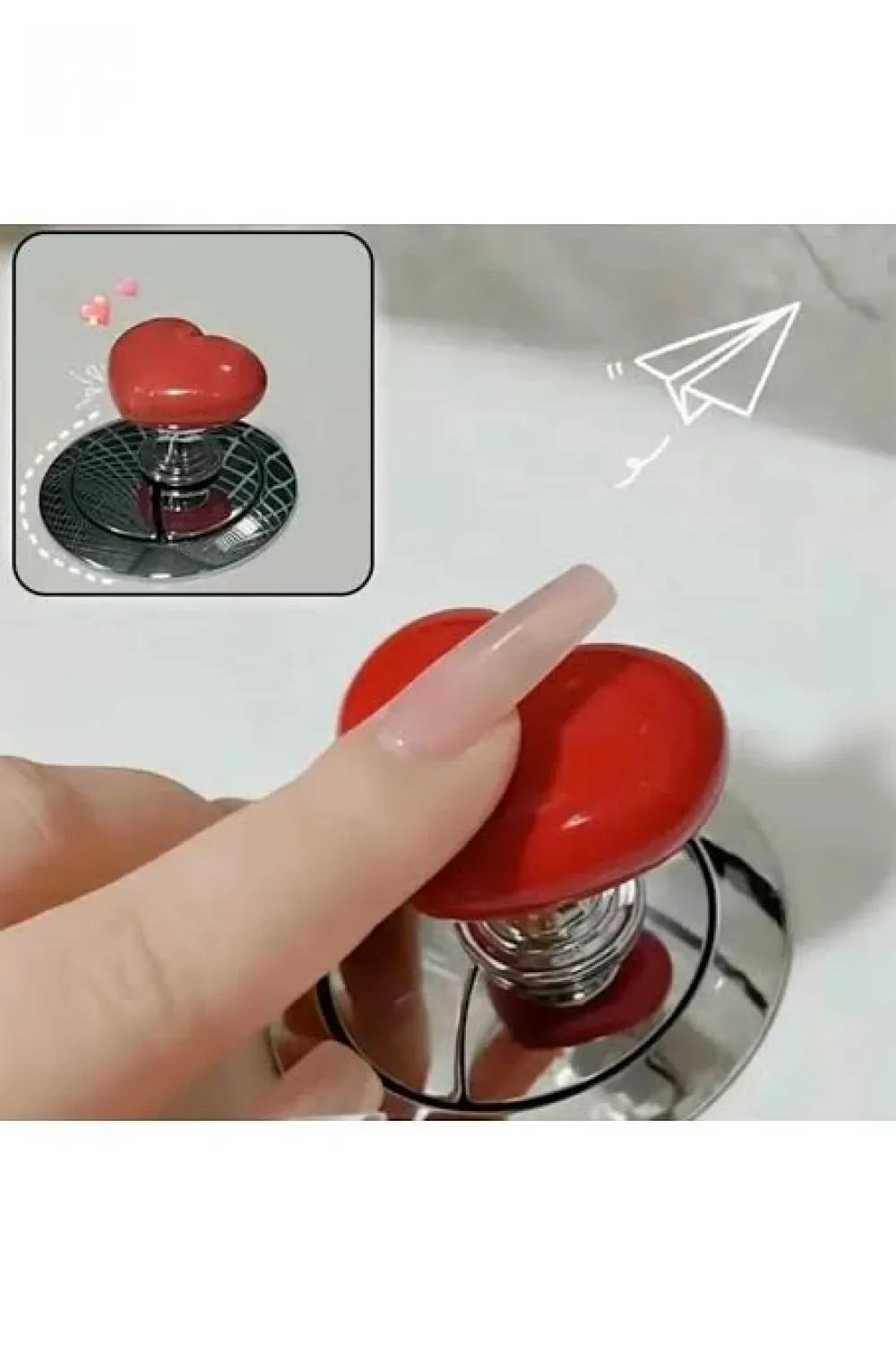 Klozet Sifon Tuşu Kalp Tasarımlı