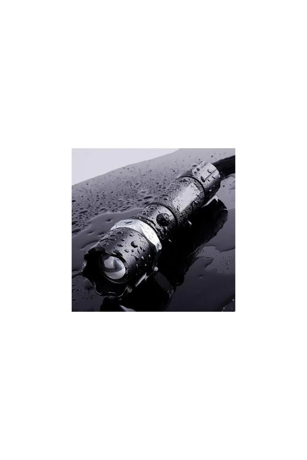 Km-110 Profesyonel Şarjlı El Feneri Ledli+flashlight+zoom Özellikli  Aparatlı 6 Parça Full Set