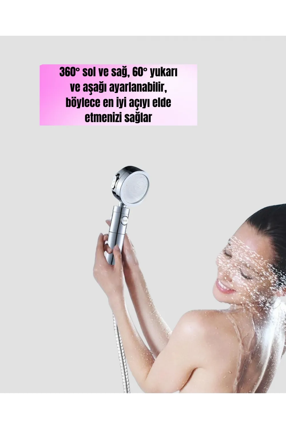 Kolay Montajlı 3 Modlu Yüksek Basınç Duş Başlığı
