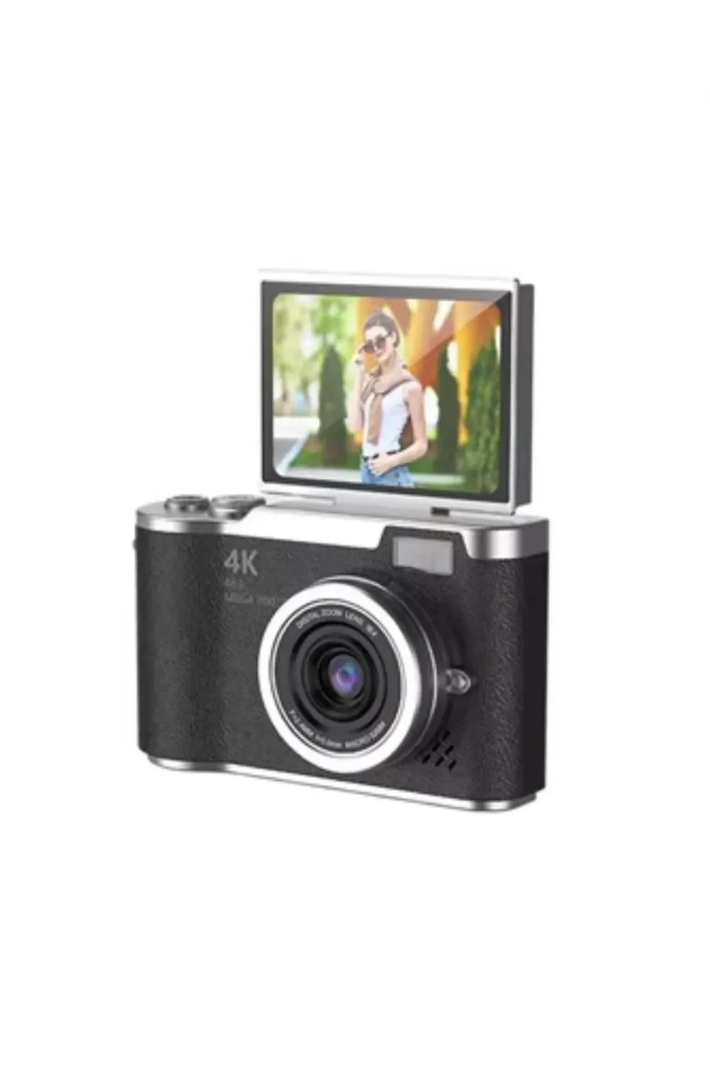 Kompakt 4k Dijital Kamera 48 Mp Sensör 8x Zoom Flip Ekran Vlog Ve Selfie Uyumlu