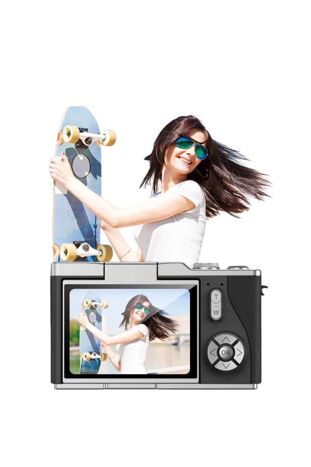 Kompakt 4k Dijital Kamera 48 Mp Sensör 8x Zoom Flip Ekran Vlog Ve Selfie Uyumlu
