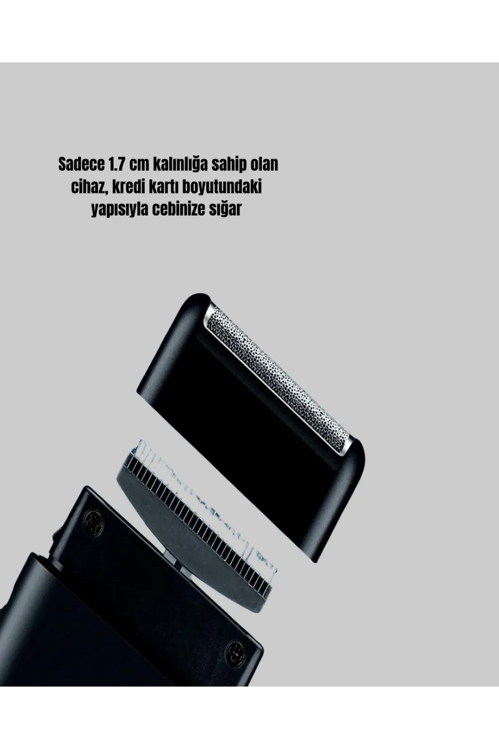 Kompakt Şarjlı Tıraş Makinesi Çift Yönlü Bıçaklı 45 Dakika Kullanım Süreli