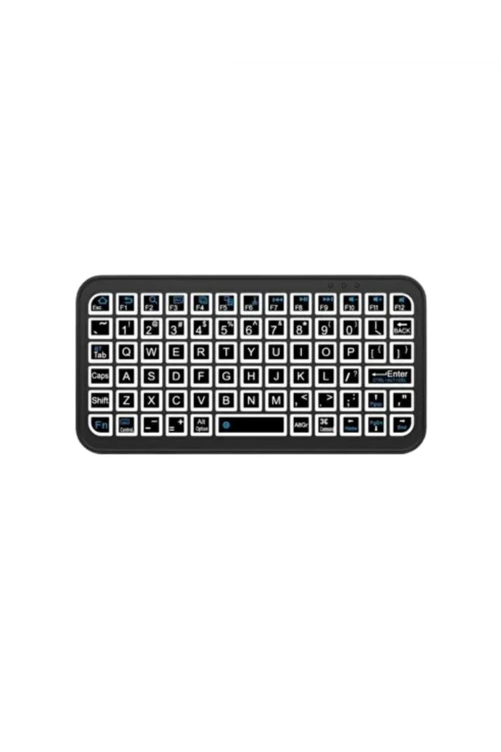 Kompakt Siyah Rgb Işıklı Bluetooth Mini Klavye