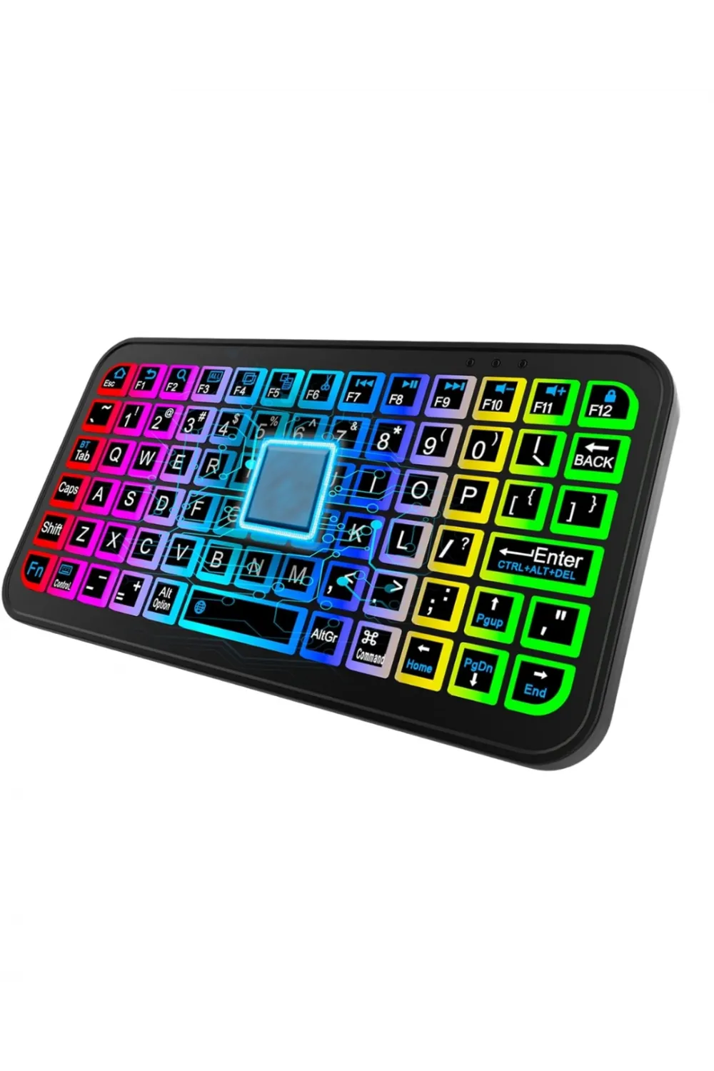 Kompakt Siyah Rgb Işıklı Bluetooth Mini Klavye