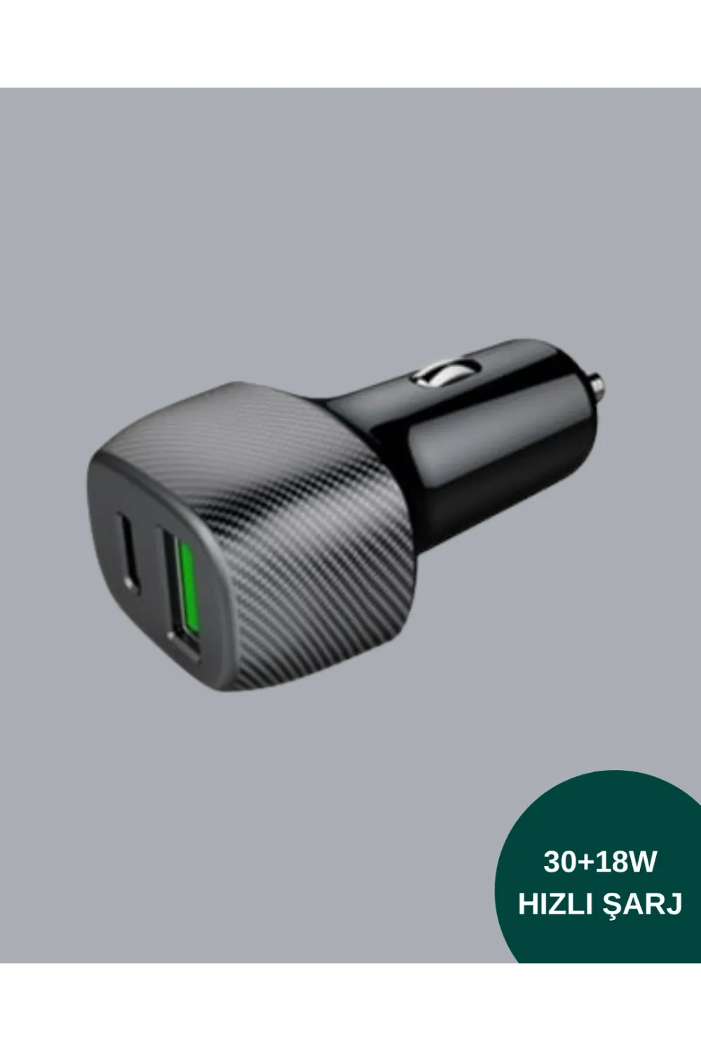 Kompakt Tasarımlı Type-c + Usb Girişli Araç Şarj Başlığı
