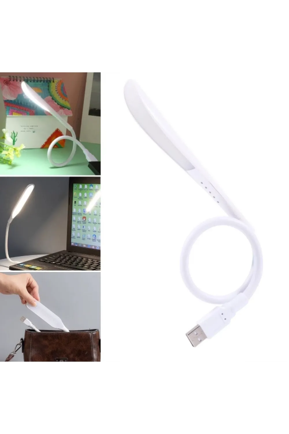 Kompakt USB Beyaz 14 Ledli 3 Kademeli Dokunmatik Okuma Lambası