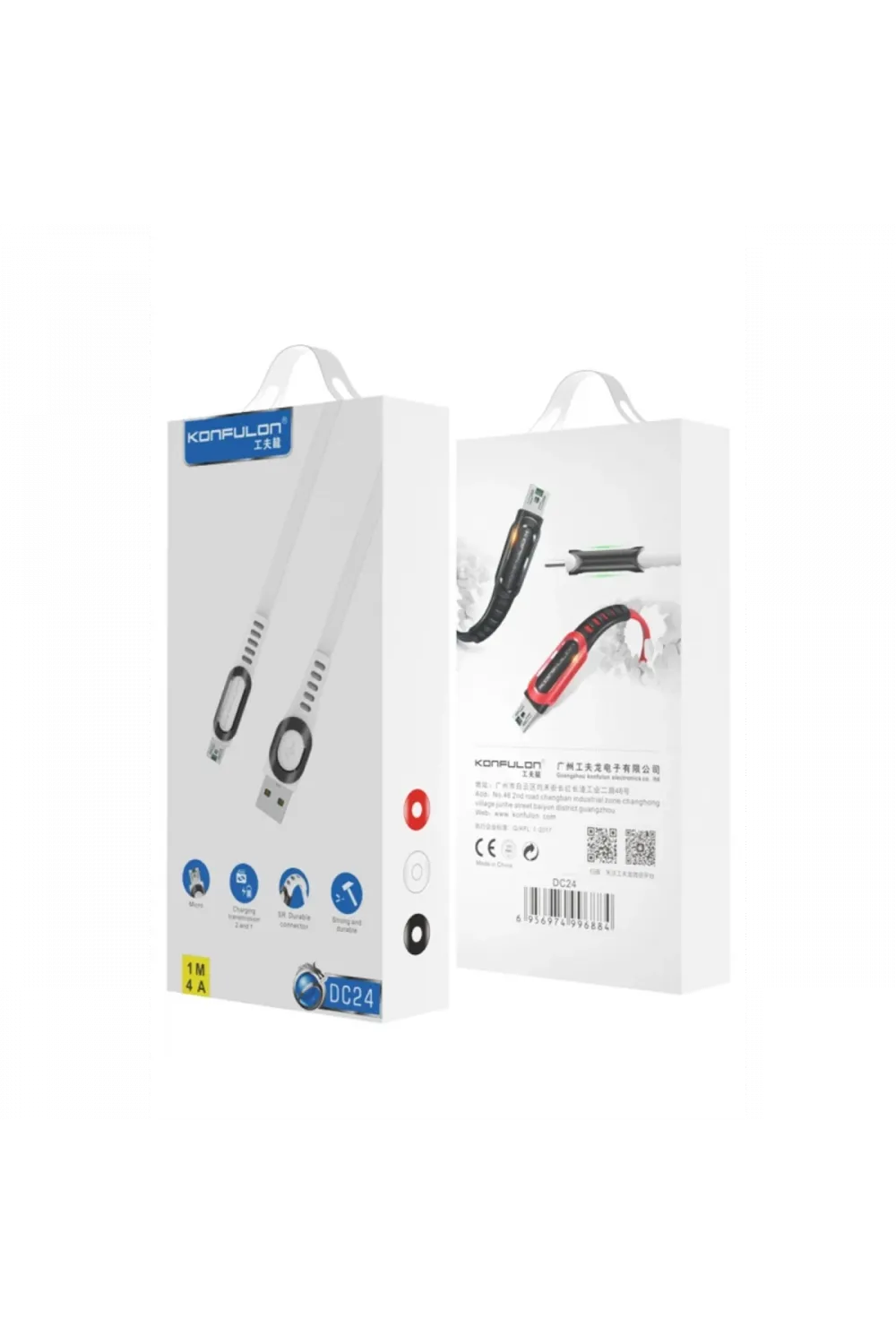 Konfulon DC24 Micro USB Kablo 1.2M 4A - Beyaz