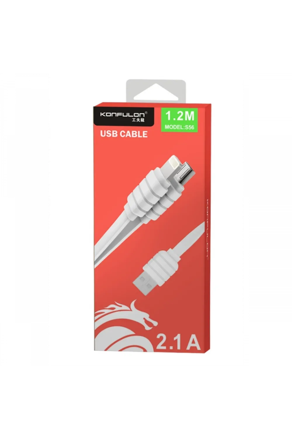 Konfulon S56 2in1 (Lightning-Micro USB) Kablo 1.2M 2.1A