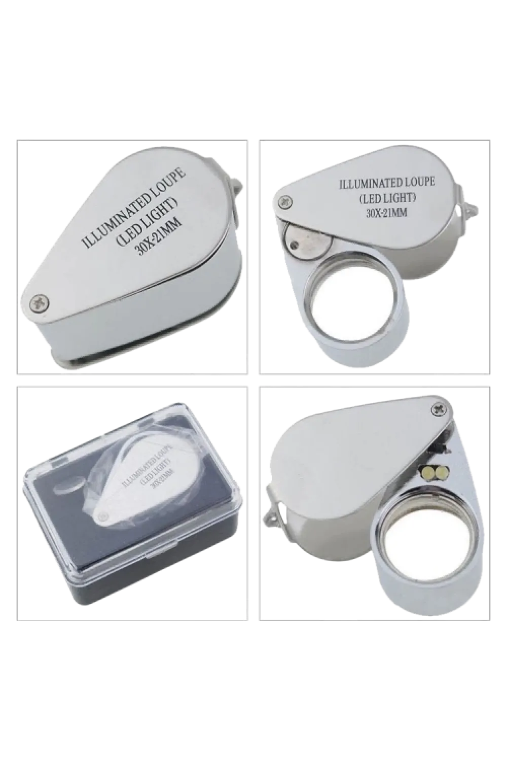 Kontrol, Için Özel Kutulu Metal Işıklı Lup 30x21