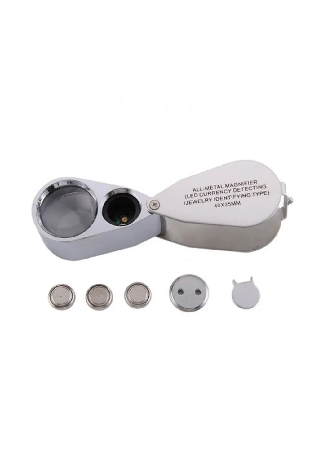 Kontrol Için Özel Kutulu Metal Işıklı Lup 40X25