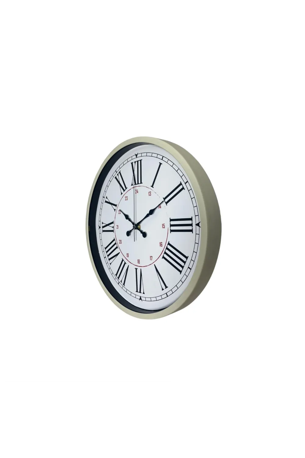 Krem 36 Cm Dekoratif Modern Duvar Saati