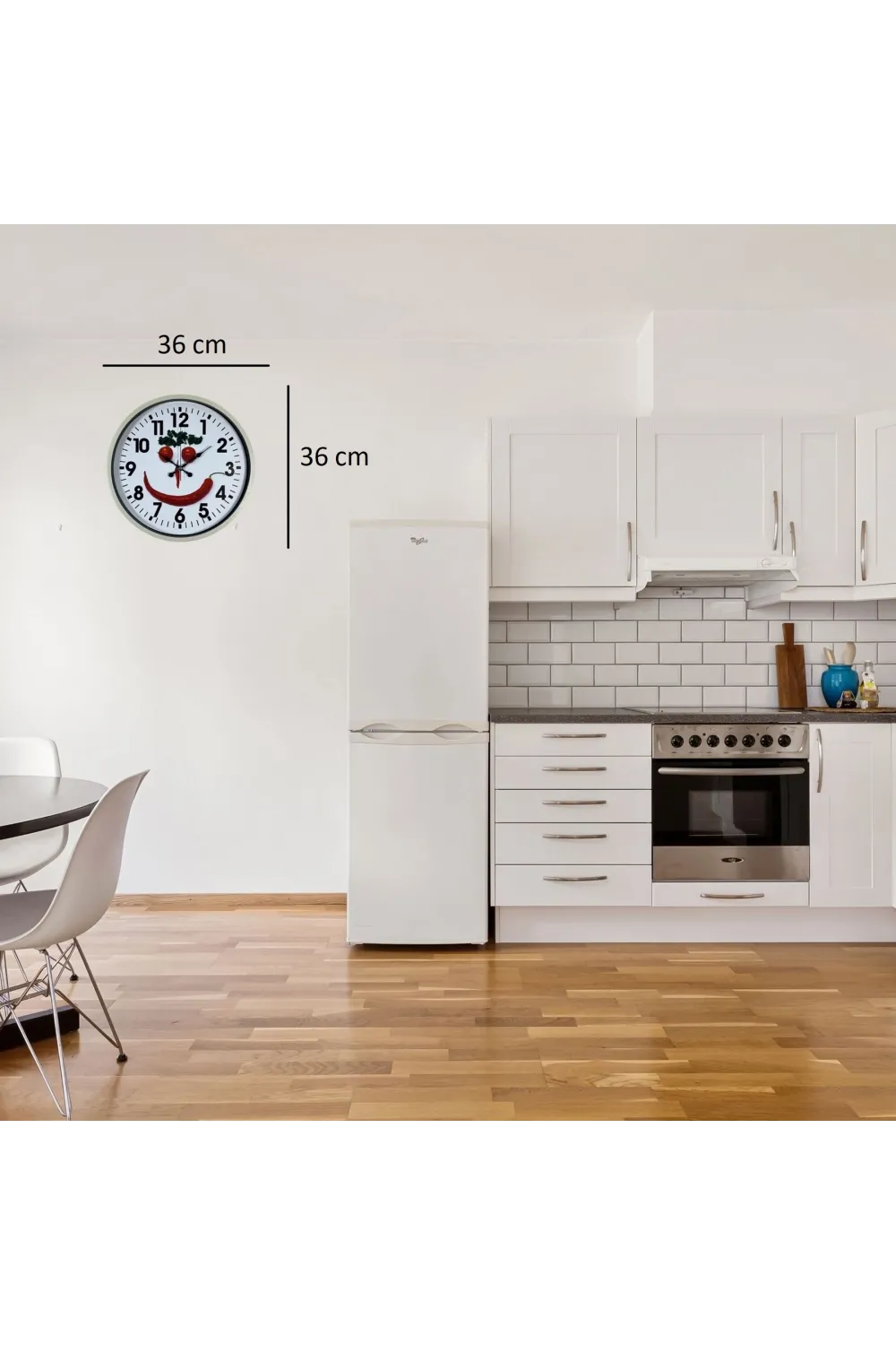Krem 36 Cm Mutfak Dekoratif Duvar Saati