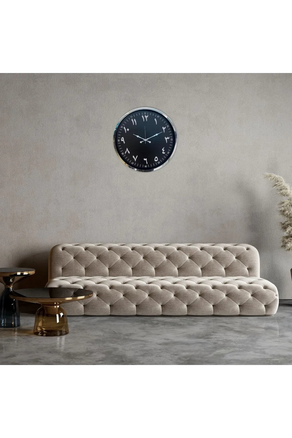 Krom Arapça Rakamlı 52 x 52 Cm Duvar Saati