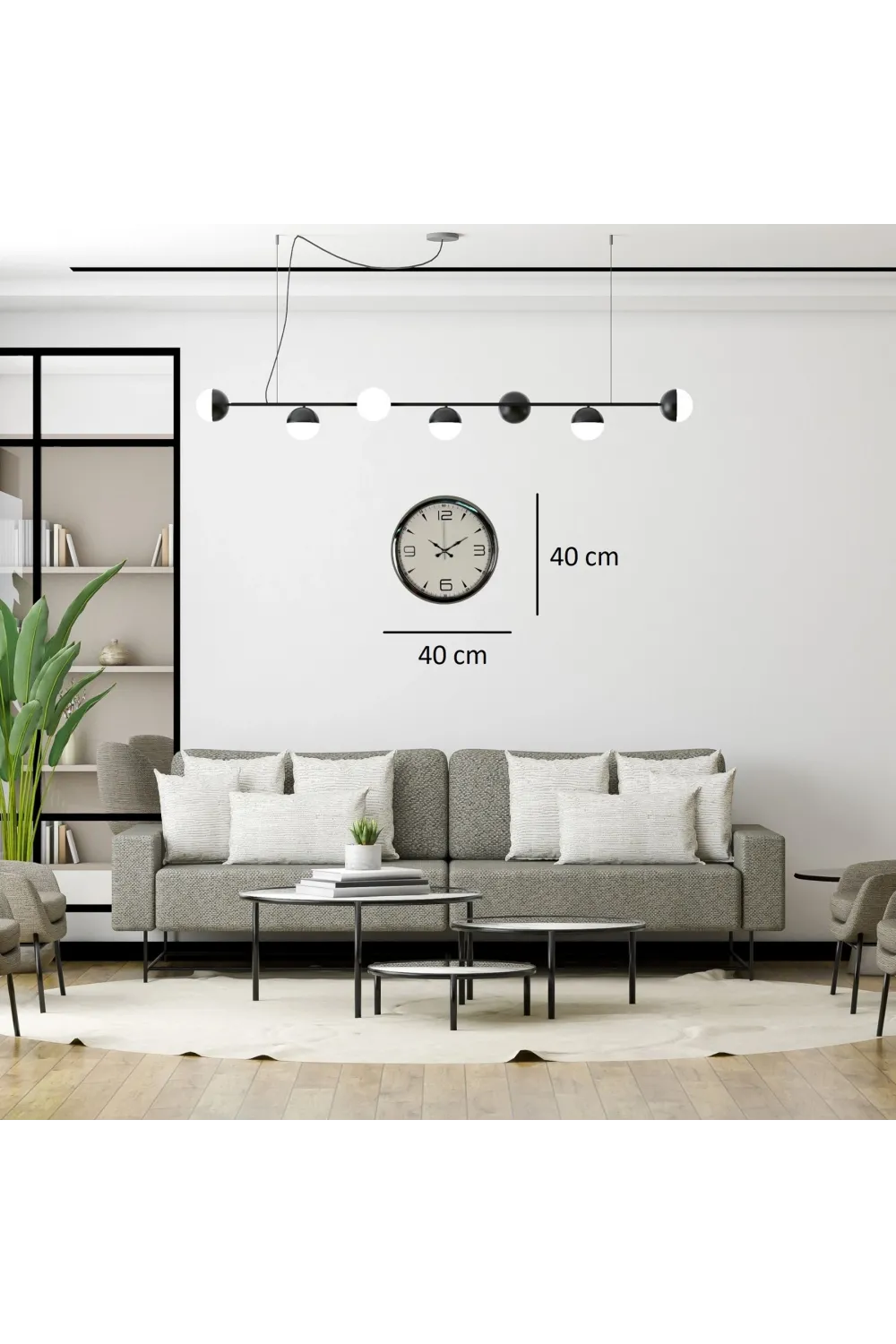 Krom Elegance 40 Cm Metal Duvar Saati