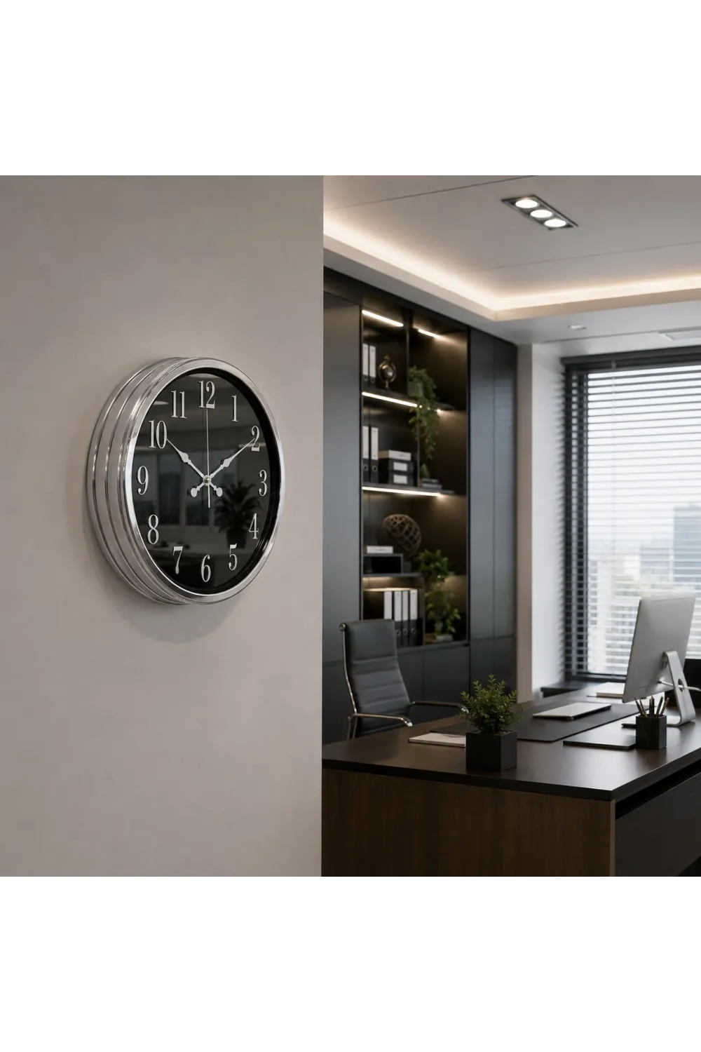 Krom Heritage Aynalı 40 x 40 Cm Duvar Saati