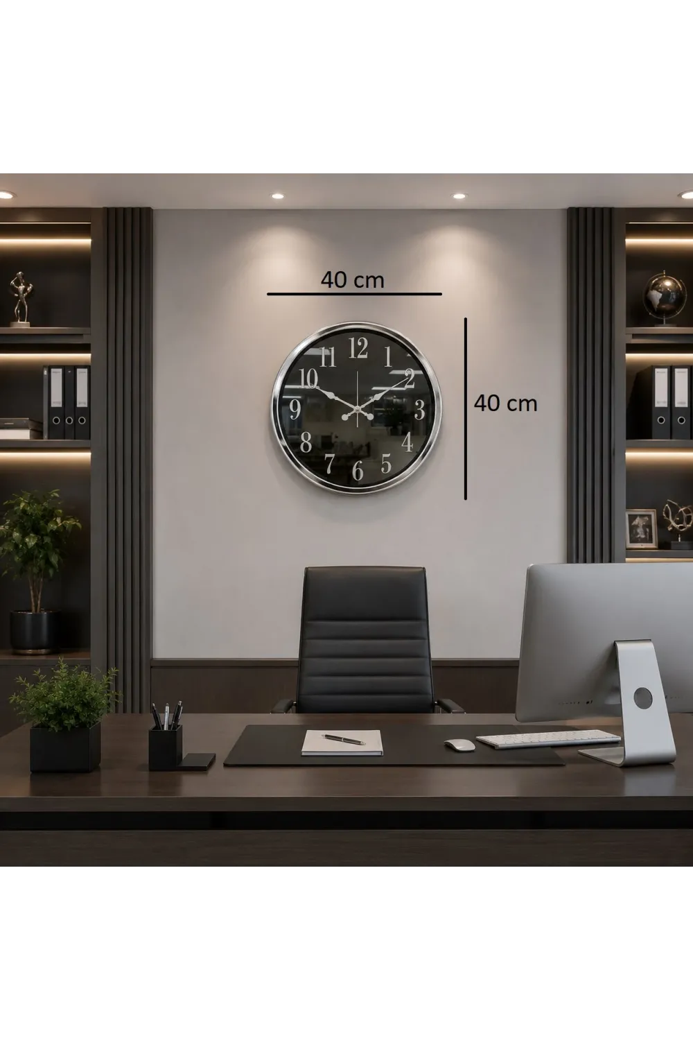 Krom Heritage Aynalı 40 x 40 Cm Duvar Saati