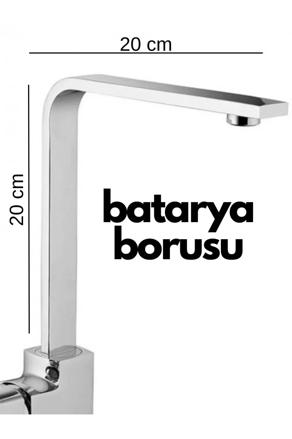 Krom Mutfak Evye Batarya İçin Köşeli Su Borusu Paslanmaz ve Eca Uyumlu 20x20