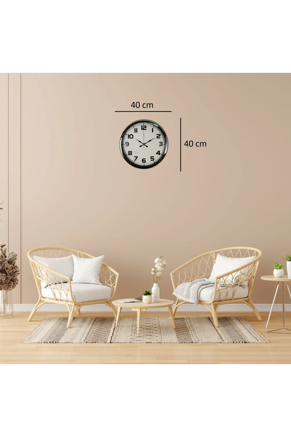 Krom Prime 40 Cm Metal Duvar Saati