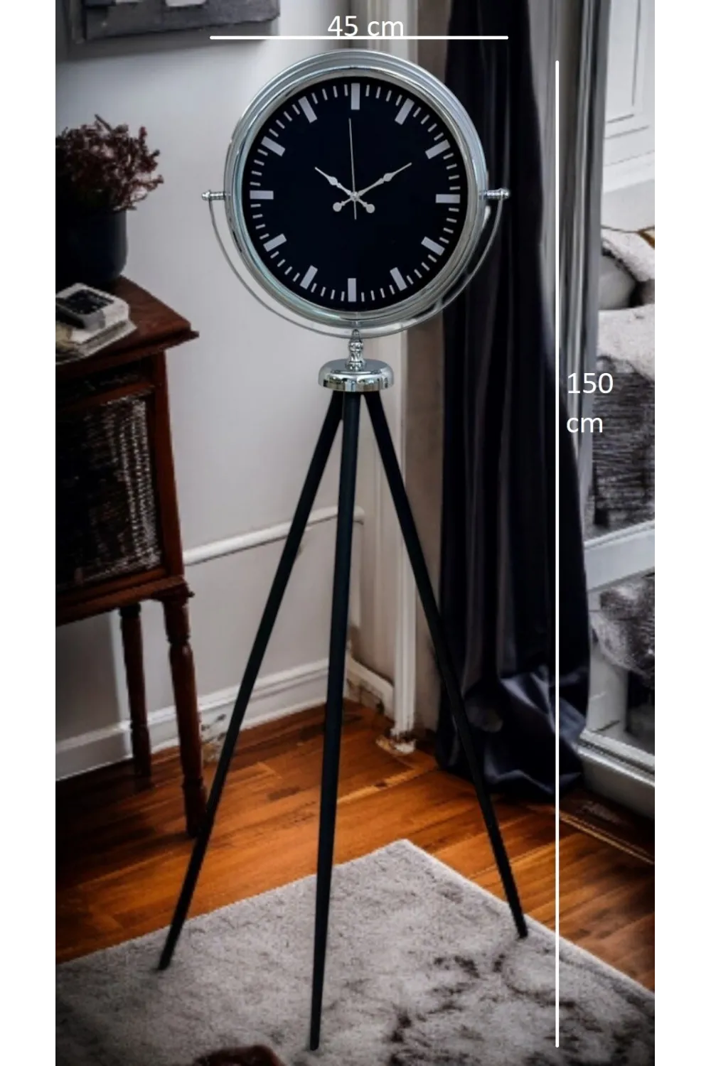 Krom Prime Modern Tripod Ayaklı Saat