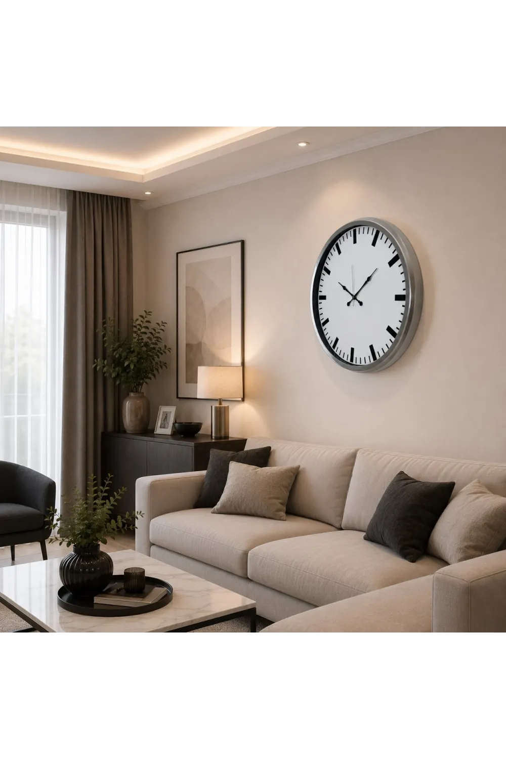 Krom Pure Simple Desenli 52 x 52 Cm Duvar Saati