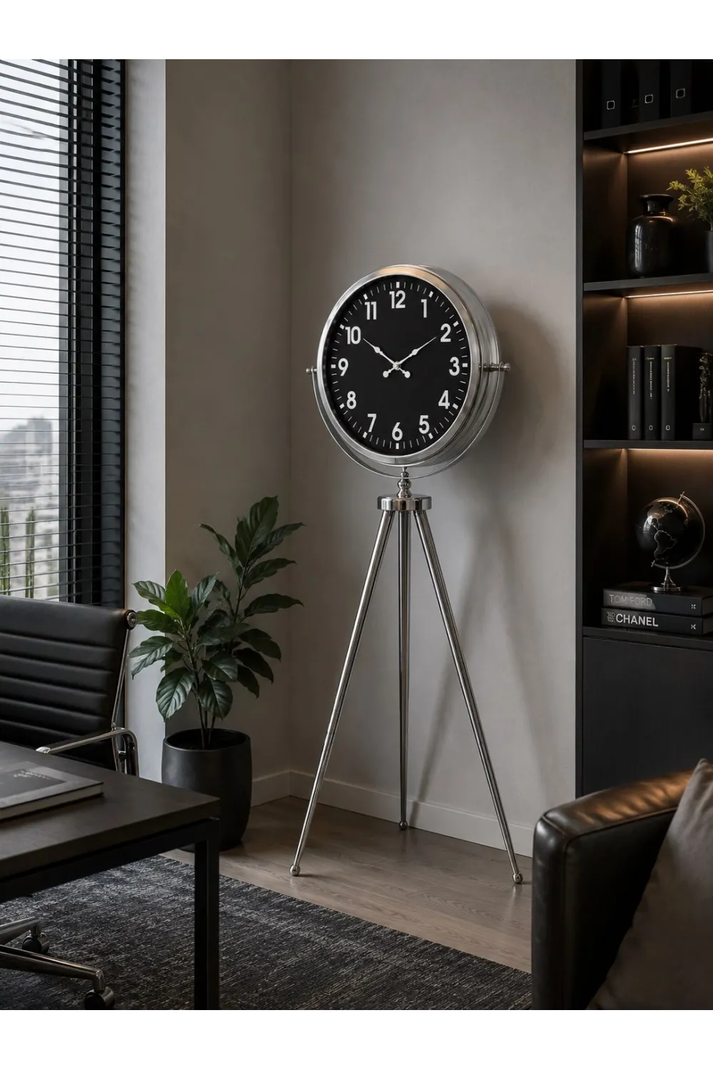 Krom Regal Sılver 150 x 45 Cm Metal Duvar Saati