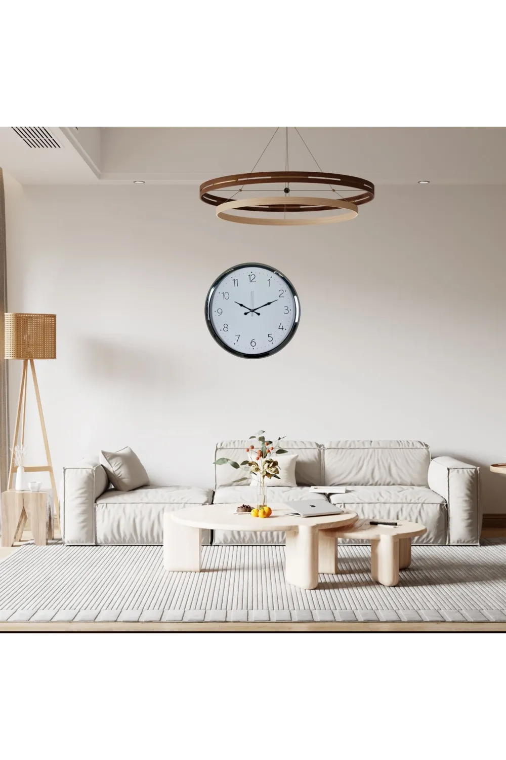 Krom Sade 52 x 52 Cm Duvar Saati