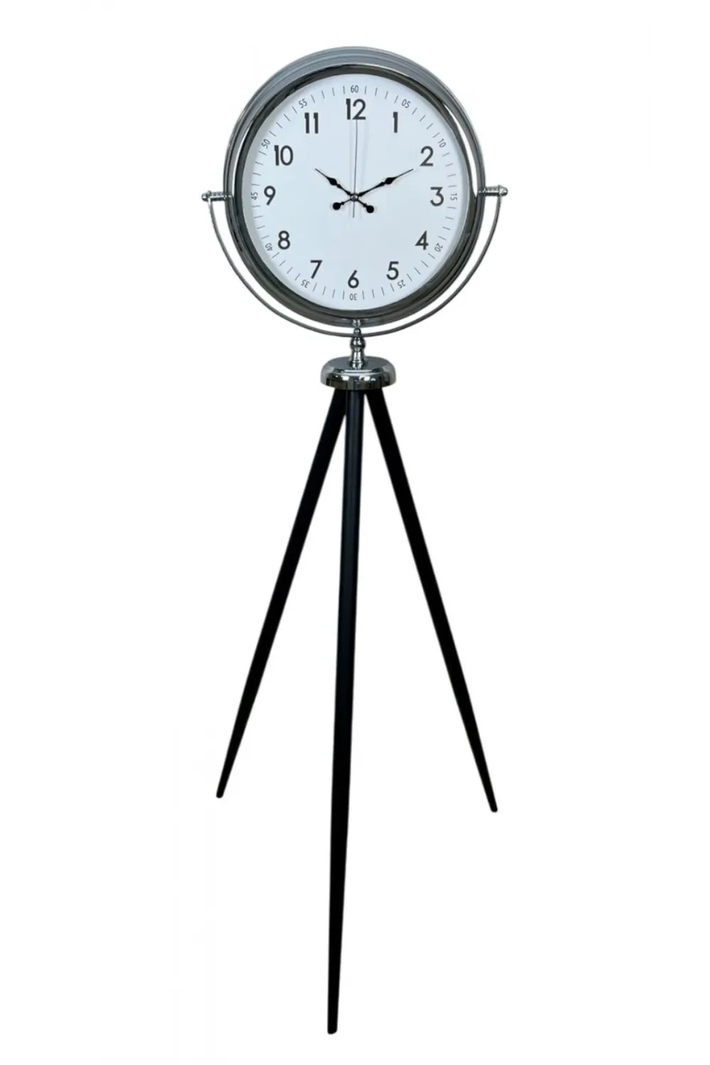 Krom Standart Tripod Ayaklı Saat